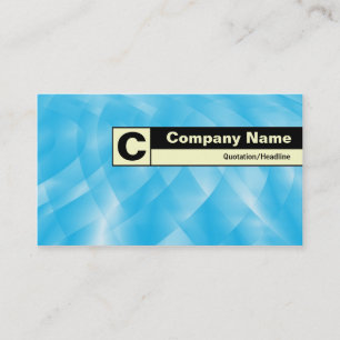 Carte De Visite Monogramme sur arête - Courbes bleues