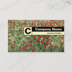 Carte De Visite Monogramme sur arête - Lit de tulipes
