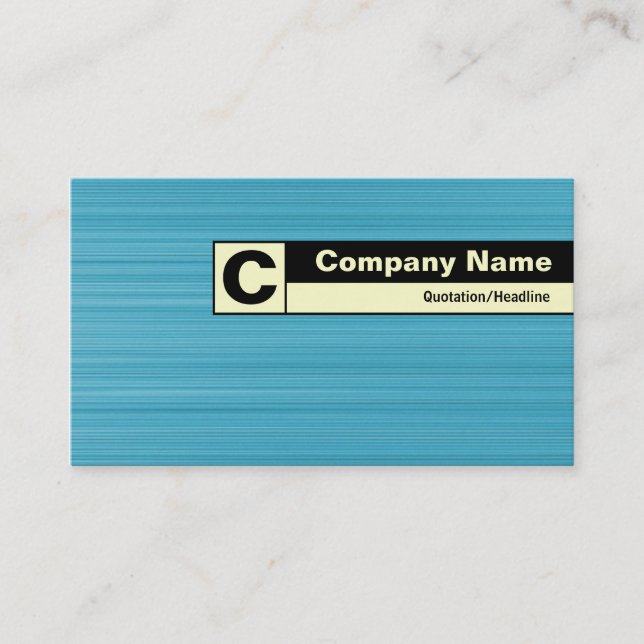 Carte De Visite Monogramme sur bordure - Bleu pâle brossé (Devant)