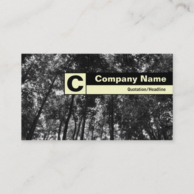 Carte De Visite Monogramme sur bordure - Canopée en bois (Devant)