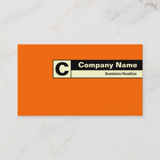 Carte De Visite Monogramme sur bordure - orange FF6600 (Devant)