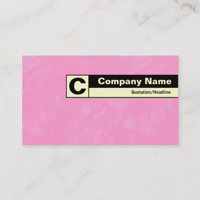 Carte De Visite Monogramme sur bordure - rose brossé (Devant)