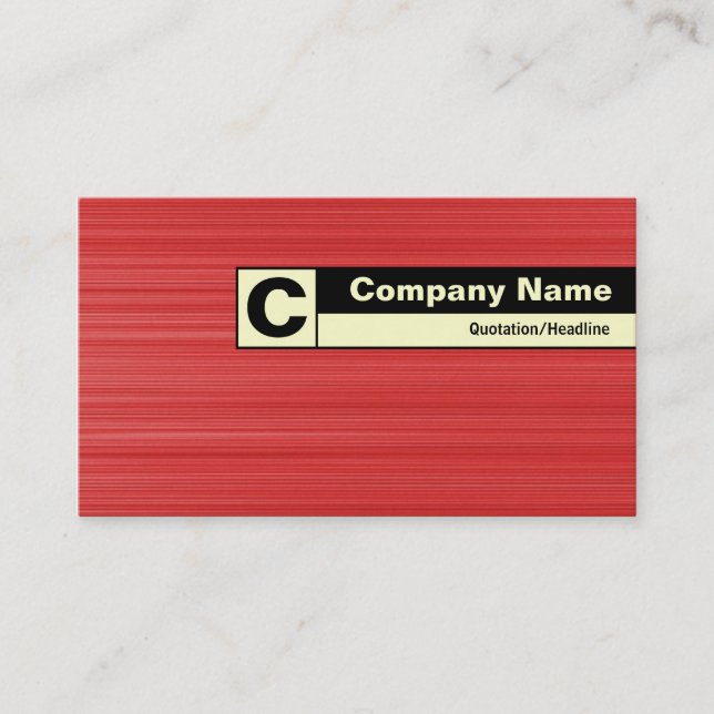 Carte De Visite Monogramme sur bordure - Rouge brossé (Devant)