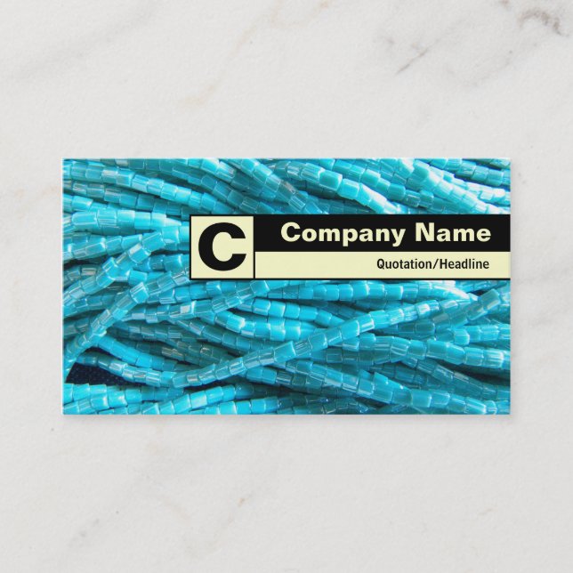 Carte De Visite Monogramme sur bordure - Tresses en perle (Devant)