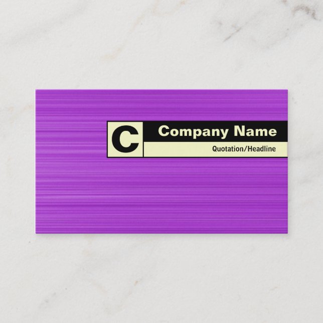 Carte De Visite Monogramme sur bordure - Violet brossé (Devant)