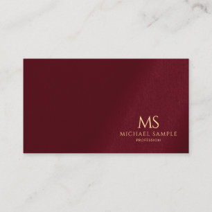 Carte De Visite Monogramme Texte Or Élégant Professionnel Tendance