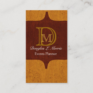 Carte De Visite Monogramme texturé à l'écran Vintage
