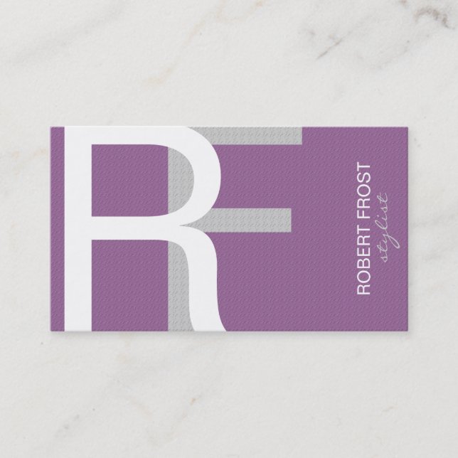Carte De Visite Monogramme Texturé Tendance  CHOISIR LA COULEUR DE (Devant)