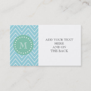 Carte De Visite Monogramme vert en bon état bleu du motif   de