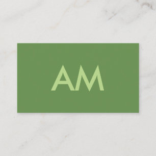 Carte De Visite Monogramme vert minimaliste