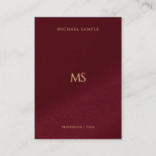 Carte De Visite Monogramme Vertical Luxueux Texte Or Élégant Épais