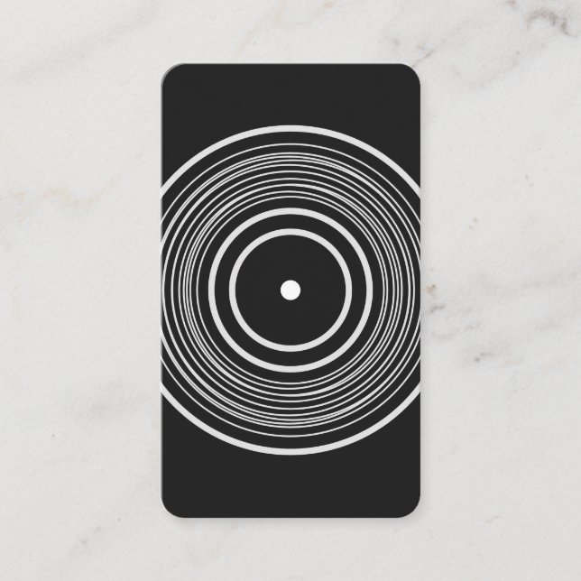 Carte De Visite Monogramme| Vertical Vinyl Record DJ (Devant)