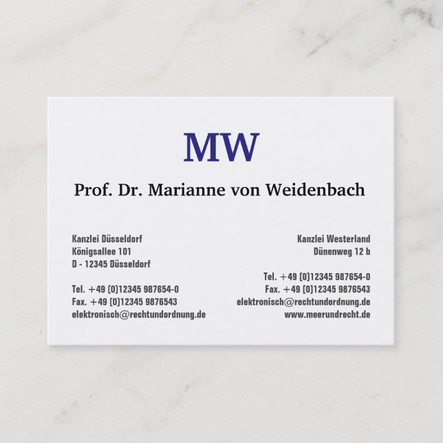 Carte De Visite Monogramme Visitenkarten (Devant)