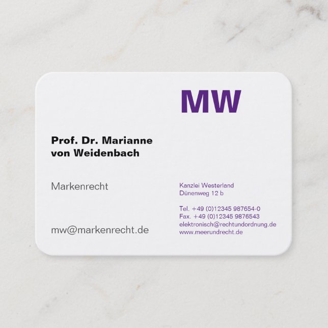Carte De Visite Monogramme Visitenkarten (Devant)