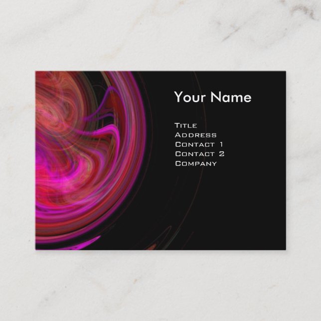 Carte De Visite MONOGRAMME VORTEX CLAIR Vibrant noir rose violet (Devant)