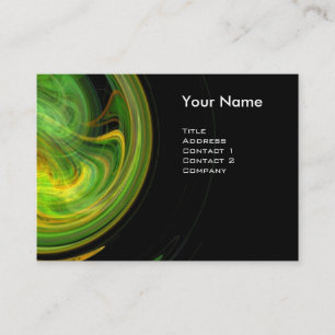 Carte De Visite MONOGRAMME VORTEX LUMINEUX Vibrant noir jaune vert