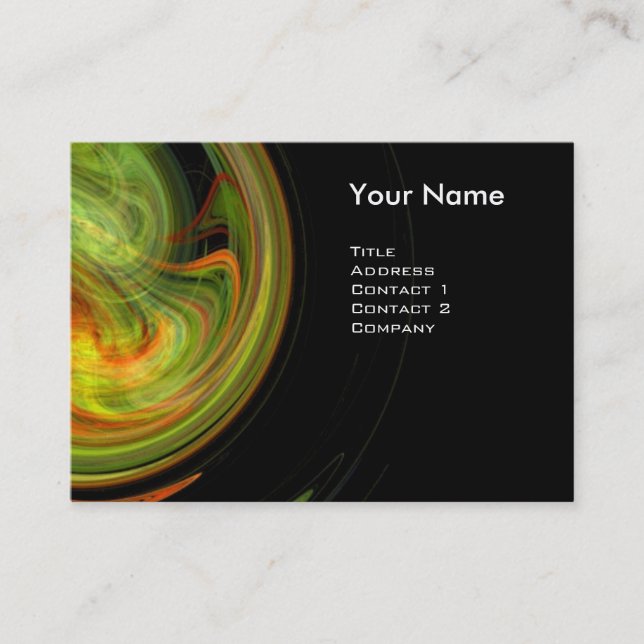 Carte De Visite MONOGRAMME VORTEX LUMINEUX Vibrant noir jaune vert (Devant)