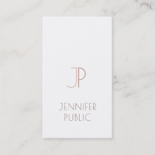 Carte De Visite Monogrammed Plain élégant Design moderne tendance