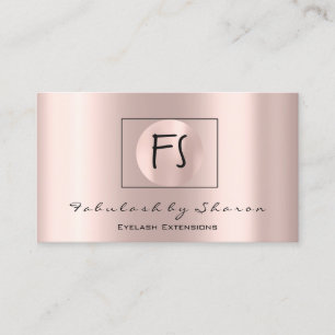 Carte De Visite Monogrammes roses de logo de Blogger de maquillage