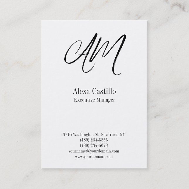 Carte De Visite Monographie de calligraphie professionnelle vertic (Devant)