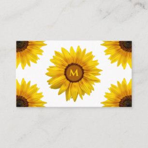 Carte De Visite Monographie de monogramme de tournesol fleuriste Q