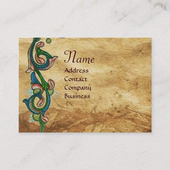 CARTE DE VISITE MONOGRAPHIE DE SCEAU ROUGE DE CIRE FLORENTINE ANTI (Devant)