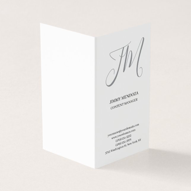 Carte De Visite Monographie d'écriture simple et moderne tendance (Extérieur)