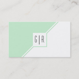 Carte De Visite Monographie moderne vert et blanc