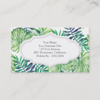 Carte De Visite Monstera Deliciosa Hawaiian Island Tropiques Feuil