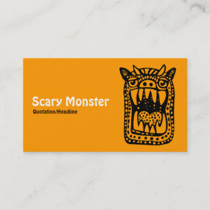 Carte De Visite Monstre d'horreur - Orange avant gris retour