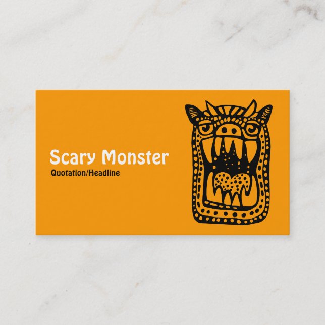 Carte De Visite Monstre d'horreur - Orange avant gris retour (Devant)