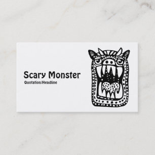 Carte De Visite Monstre Effrayant - Noir et Blanc