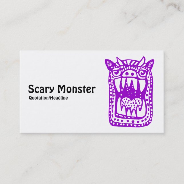Carte De Visite Monstre Effrayant - Violet (Devant)