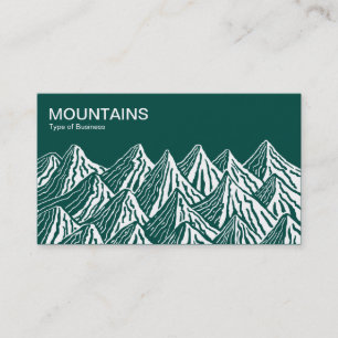 Carte De Visite Montagnes - Blanc et Vert 004840