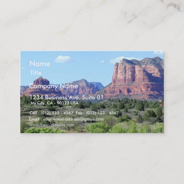 Carte De Visite Montagnes de Sedona (Devant)