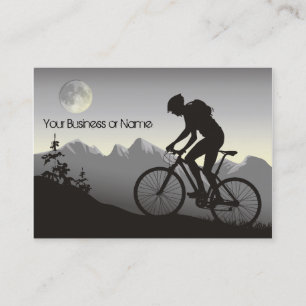 Carte De Visite Montagnes et Pleines lunes à vélo Silhouette Mount