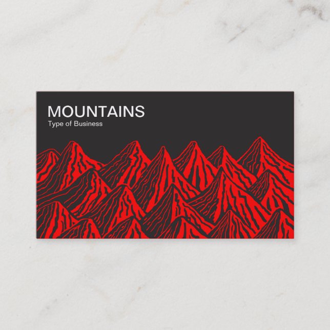Carte De Visite Montagnes - Noir avec Rouge (Devant)