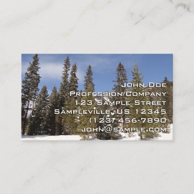 Carte De Visite Montana Mountain Trails in Winter Landcape Photo (Devant)