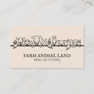 Carte De Visite Montre vétérinaire pour animaux de ferme beige