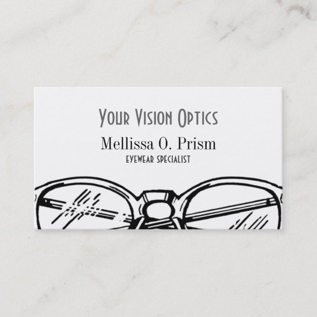 Carte De Visite Monture de lunettes classique à branches épaisses  (Devant)