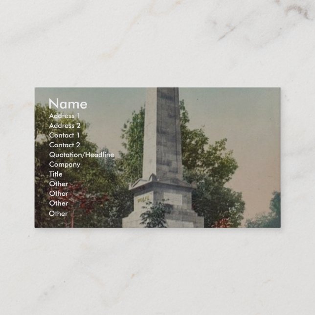 Carte De Visite Monument de Wolfe et de Montcalm, Québec Photochro (Devant)