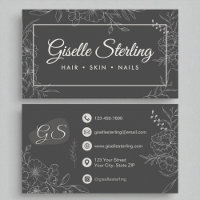 Moody Charcoal Grey Floral Line Art Modern Script