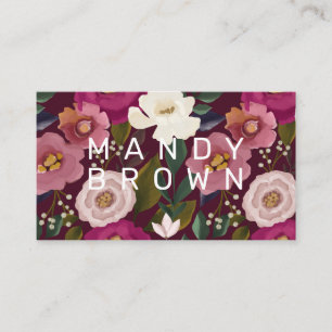Carte De Visite Moody & Elegant Aquarelle Ameublement Floral