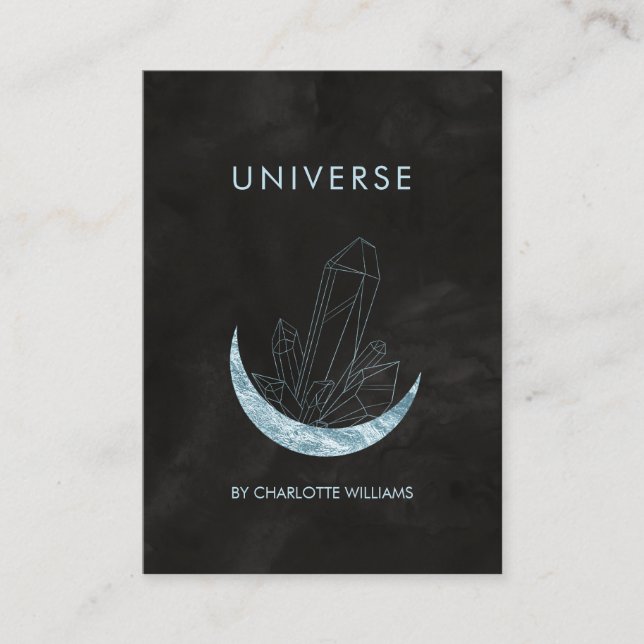 Carte De Visite Moon Crystal Energy Healer Business Card (Devant)