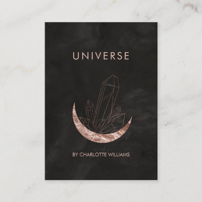Carte De Visite Moon Crystal Energy Healer Business Card (Devant)