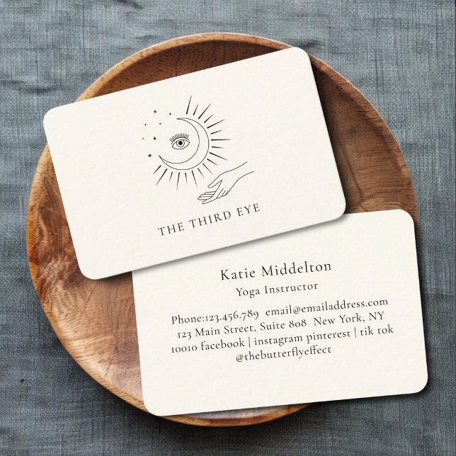 Carte De Visite Moon Eye Yoga Reiki Wellness  (Moon Eye Yoga Reiki Wellness Business Card)