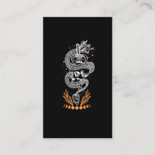 Carte De Visite Moon Phases Serpent Crâne épée Occulte