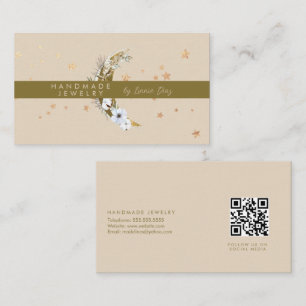 Carte De Visite Moon Star Bijouterie artisanale Artiste Faux Gold