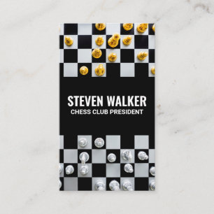 Carte De Visite Morceaux d'échecs à bord   Jeu de plateau