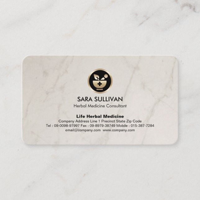 Carte De Visite Mortar Pestle Herbal Medicine Homéopathie (Devant)